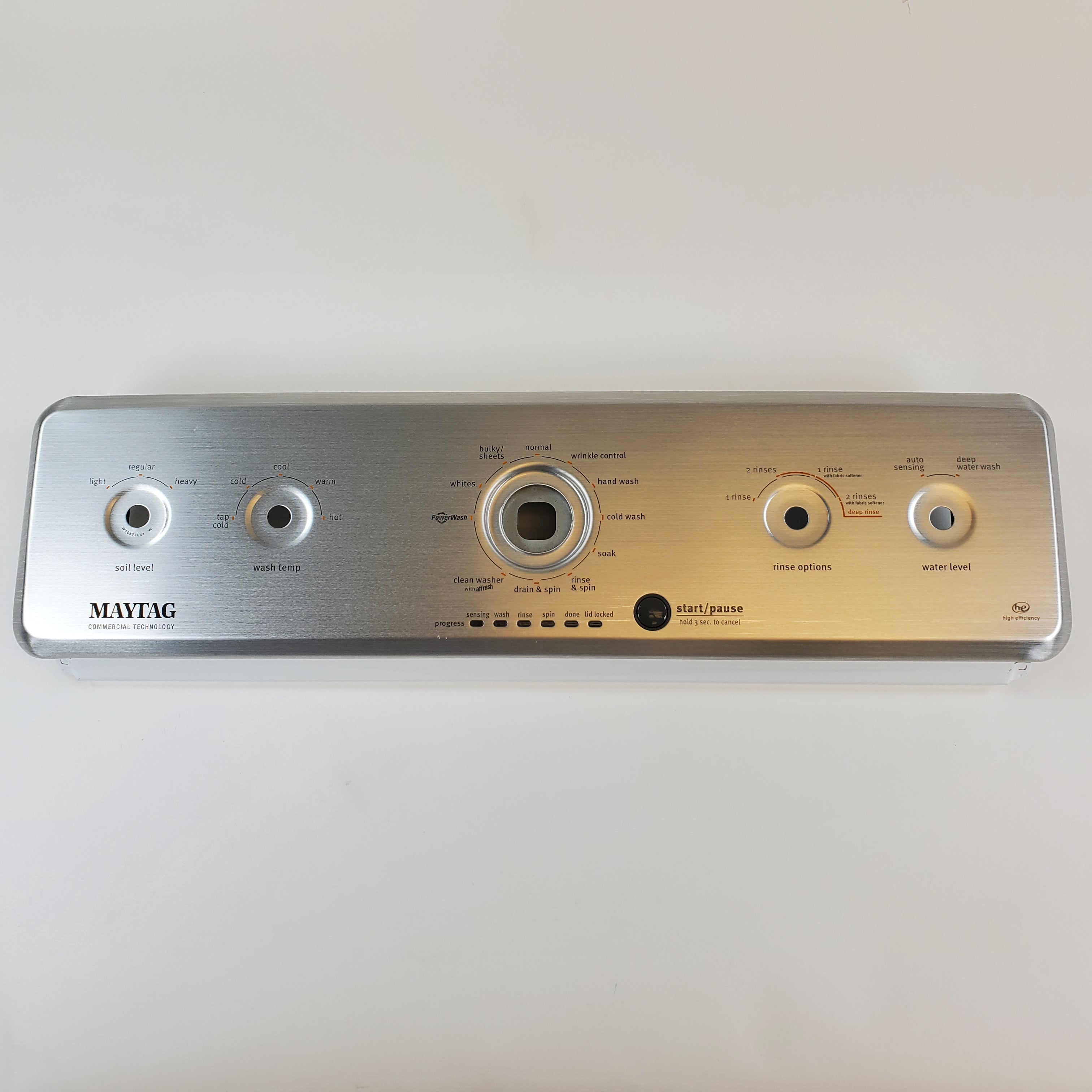 W10909736 Control panel Maytag Washer Backsplashes / Consoles / Contro