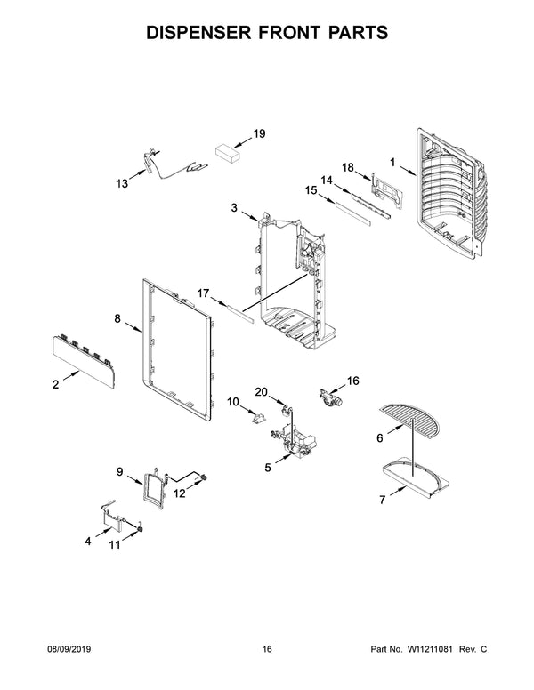 Whirlpool Refrigerator & Freezer Misc. Parts W11533213 (OEM) Refrigerator & Freezer Whirlpool