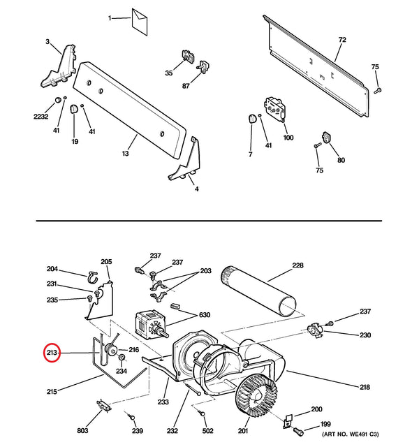 GE Dryer Belts WE03X29897 (OEM) Dryer GE