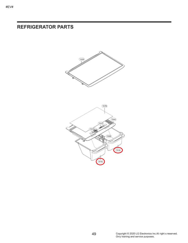 LG Refrigerator & Freezer Drawers / Crisper Drawers MJS62633001 (OEM) Refrigerator & Freezer LG