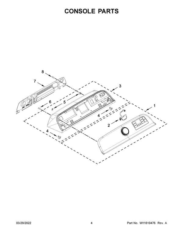 Maytag Washer Backsplashes / Consoles / Control Panels W11569437 (OEM) Washer Maytag
