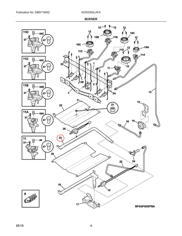 Frigidaire Range Burner Assemblies / Burner Heads 316404302 (OEM) Range Frigidaire