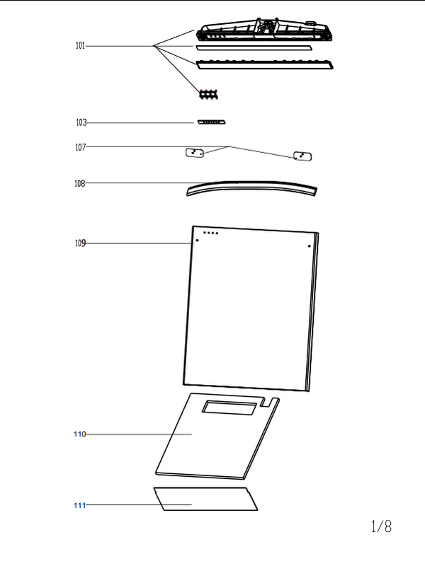 Midea Dishwasher Handles 12976000005471 (OEM) Dishwasher Midea