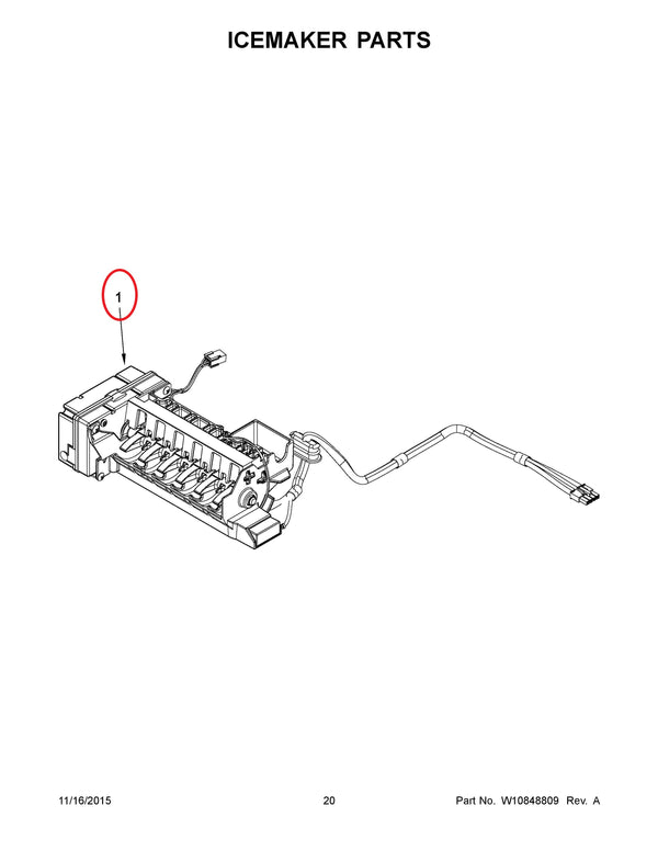 Whirlpool Refrigerator & Freezer Ice Makers W11579560 (OEM) Refrigerator & Freezer Whirlpool