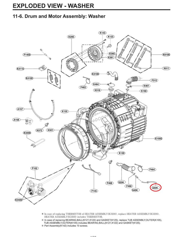 LG Washer Misc. Hoses MEJ62305104 (OEM) Washer LG
