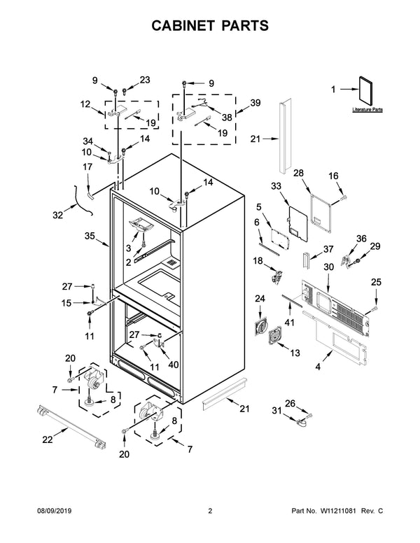Whirlpool Refrigerator & Freezer Misc. Parts W10853597 (OEM) Refrigerator & Freezer Whirlpool