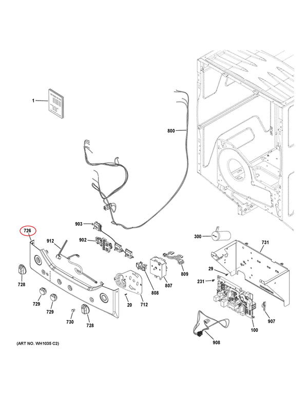 GE Washer Backsplashes / Consoles / Control Panels WE22X29058 (OEM) Washer GE
