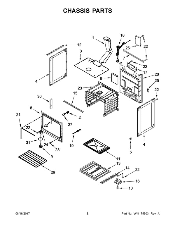 Whirlpool Range Misc. Parts W10856866 (OEM) Range Whirlpool