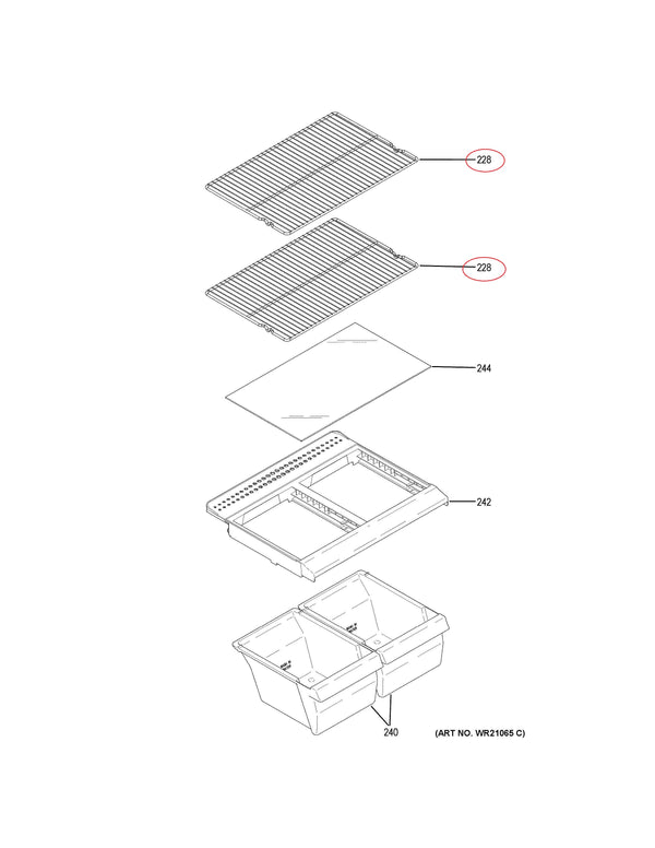 GE Refrigerator & Freezer Racks WR71X31099 (OEM) Refrigerator & Freezer GE