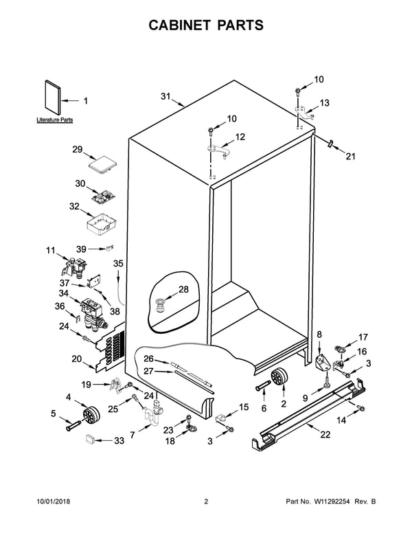 Whirlpool Refrigerator & Freezer Misc. Parts W11293378 (OEM) Refrigerator & Freezer Whirlpool