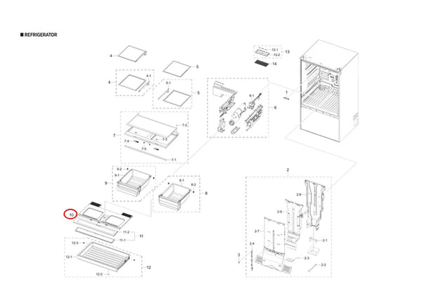 Samsung Refrigerator & Freezer Shelves DA97-20997A (OEM) Refrigerator & Freezer Samsung