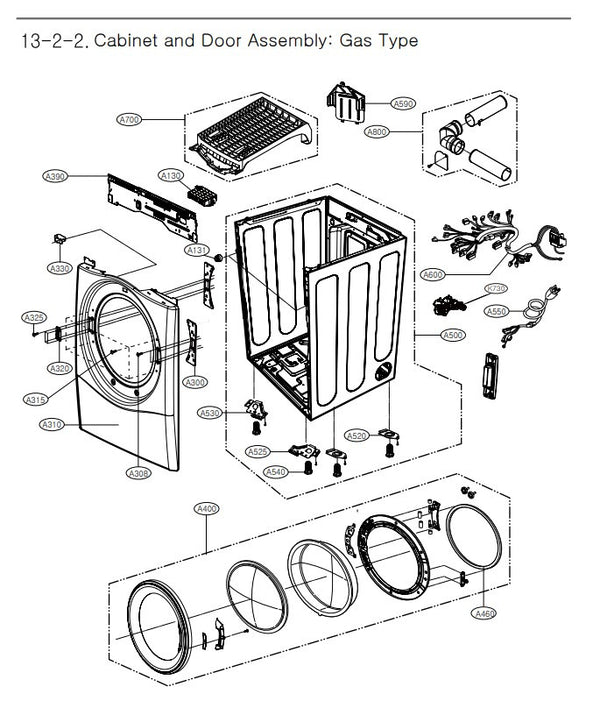 LG Dryer Doors ADC30003003 (OEM) Dryer LG
