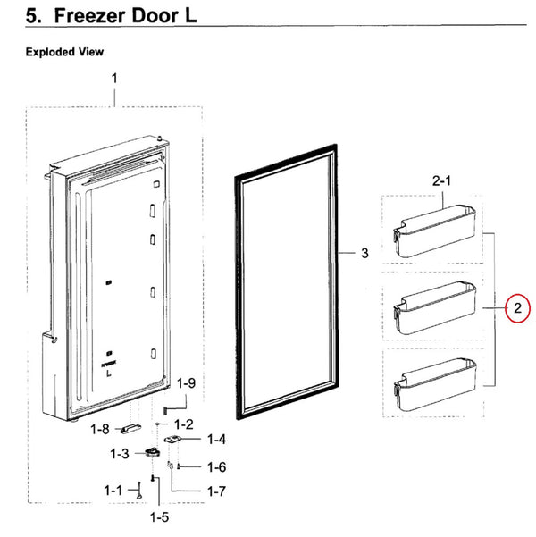 Samsung Refrigerator & Freezer Door Bins DA97-16185A (OEM) Refrigerator & Freezer Samsung