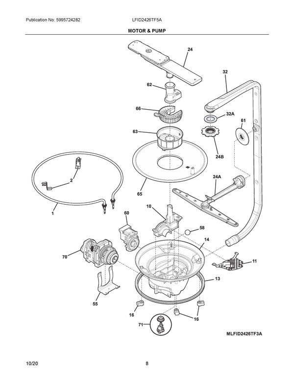 Electrolux Dishwasher Motors 5304519906 (OEM) Dishwasher Electrolux