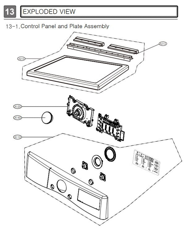 LG Dryer Backsplashes / Consoles / Control Panels EBR85235717 (OEM) Dryer LG