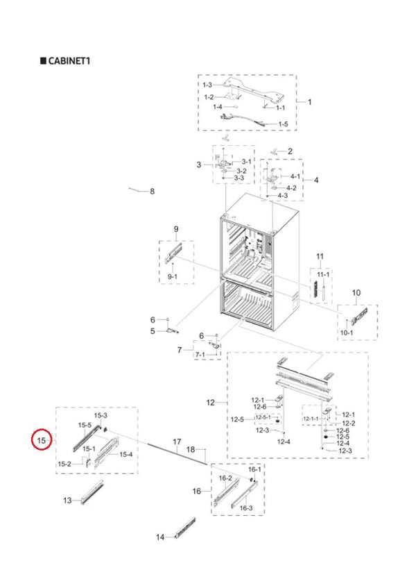 Samsung Refrigerator & Freezer Rails DA97-10594F (OEM) Refrigerator & Freezer Samsung