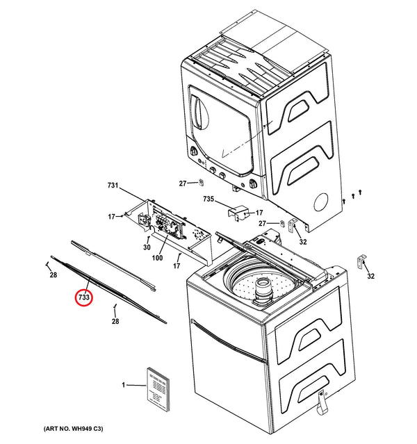 GE Washer Backsplashes / Consoles / Control Panels WE20M469 (OEM) Washer GE