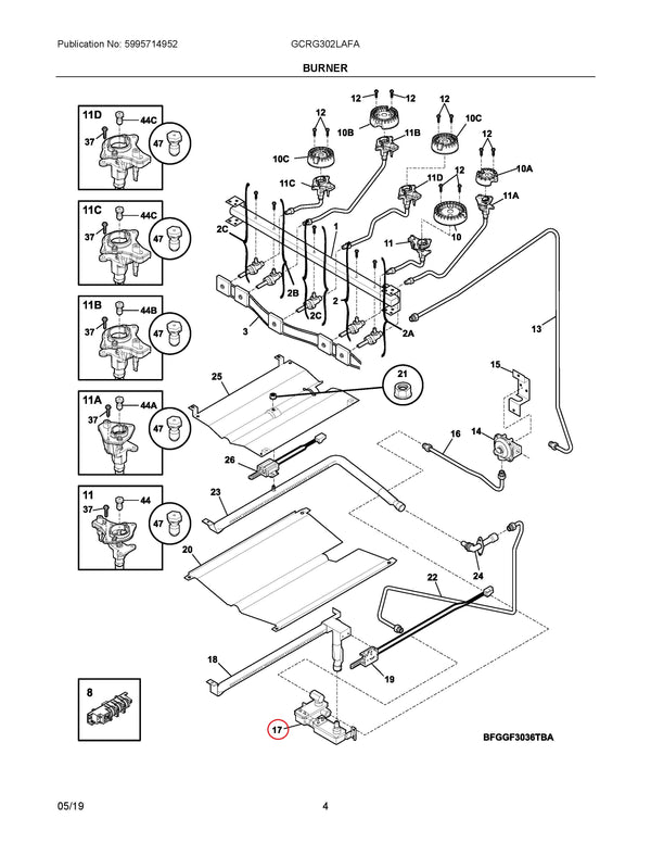 Frigidaire Range Valves 316031501 (OEM) Range Frigidaire