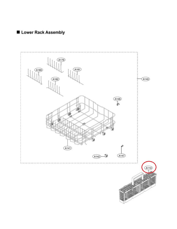LG Dishwasher Baskets AAP74471301 (OEM) Dishwasher LG