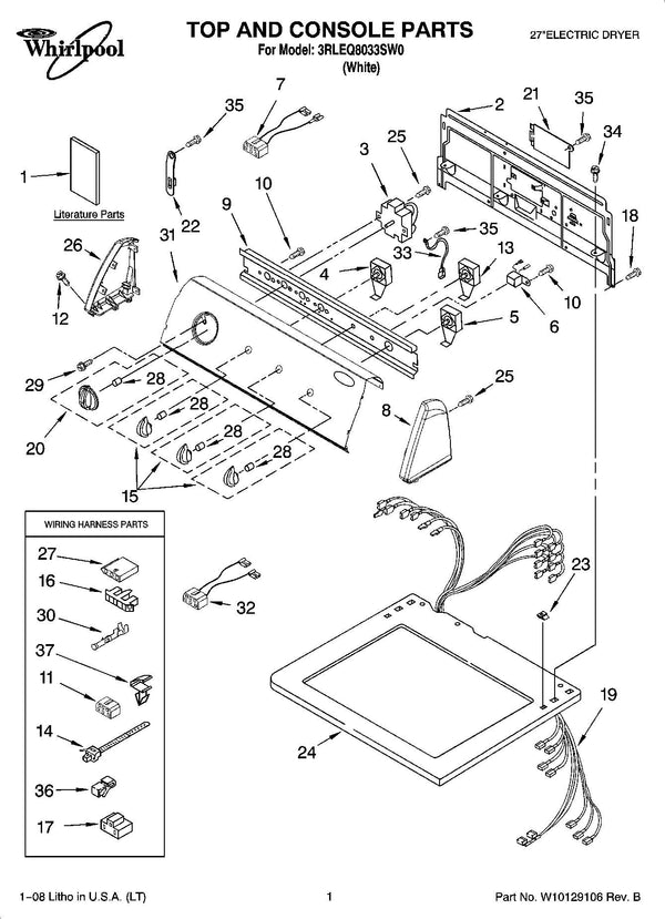 Whirlpool Dryer Misc. Parts WP94614 (OEM) Dryer Whirlpool