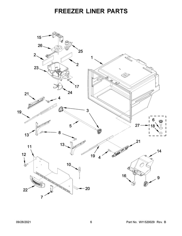 Whirlpool Refrigerator & Freezer Brackets WPW10284683 (OEM) Refrigerator & Freezer Whirlpool