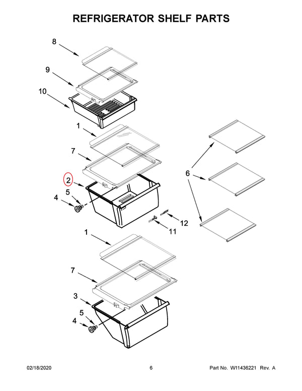Whirlpool Refrigerator & Freezer Drawers / Crisper Drawers W11162443 (OEM) Refrigerator & Freezer Whirlpool