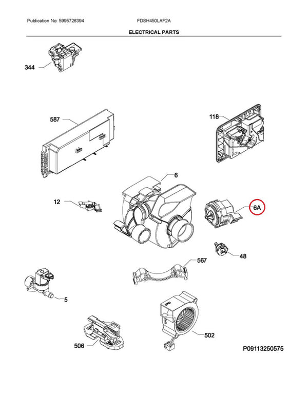 Frigidaire Dishwasher Pumps A00044324 (OEM) Dishwasher Frigidaire
