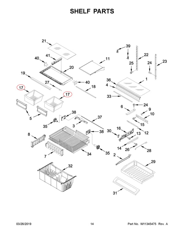 Whirlpool Refrigerator & Freezer Drawers / Crisper Drawers WP67002633 (OEM) Refrigerator & Freezer Whirlpool