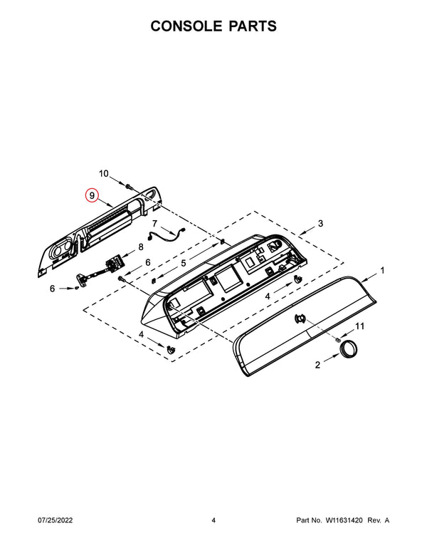 Whirlpool Washer Rear Panels W11129559 (OEM) Washer Whirlpool