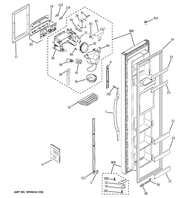 GE Refrigerator & Freezer Misc. Parts WR02X11330 (OEM) Refrigerator & Freezer GE