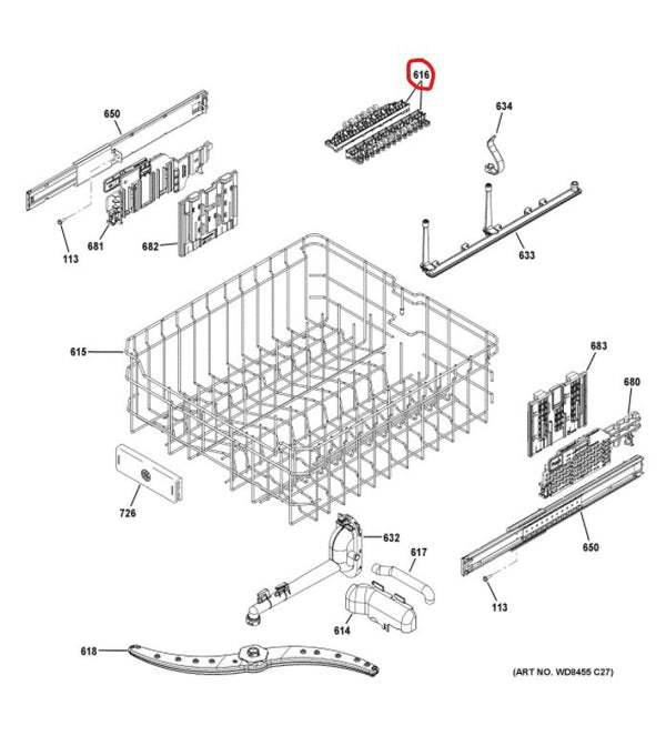 GE Dishwasher Misc. Parts WD28X20312 (OEM) Dishwasher GE