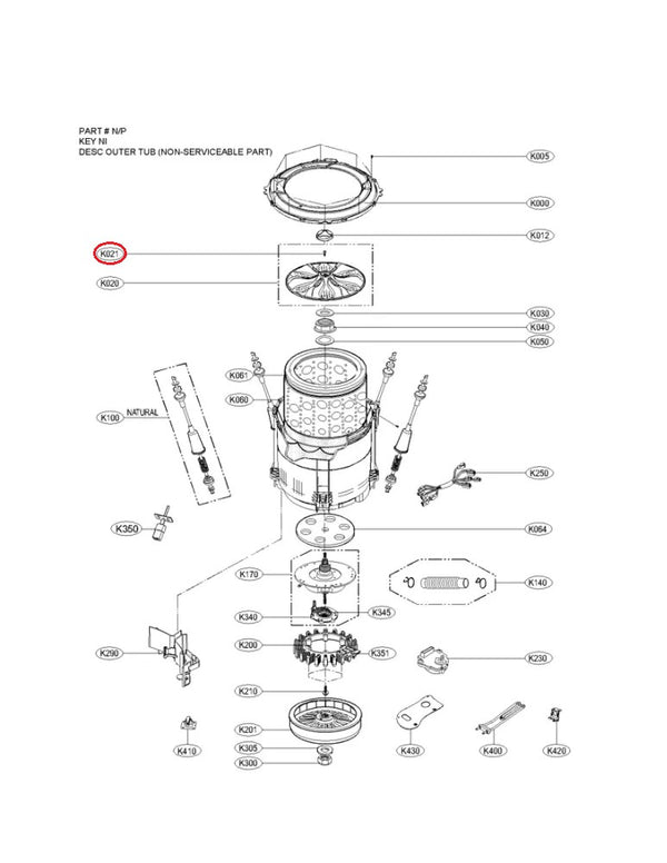 LG Washer Misc. Parts FAB30598601 (OEM) Washer LG