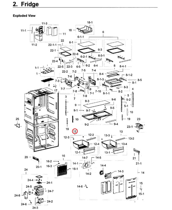 Samsung Refrigerator & Freezer Drawers / Crisper Drawers DA97-13842C (OEM) Refrigerator & Freezer Samsung