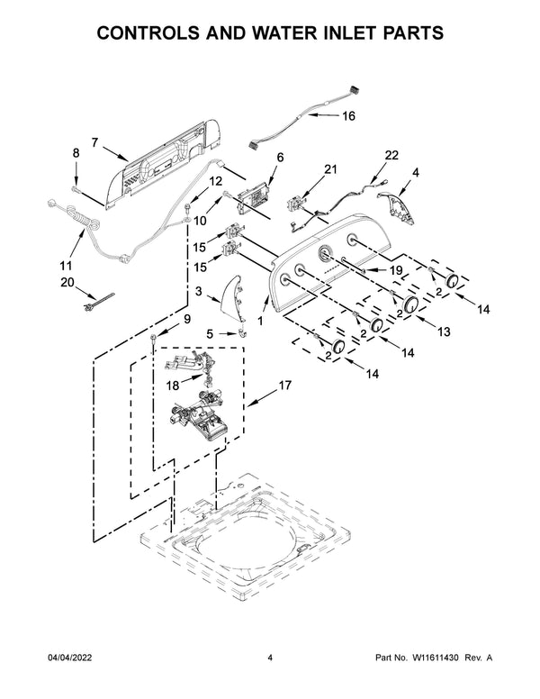 Whirlpool Washer Misc. Parts WPW10596298 (OEM) Washer Whirlpool