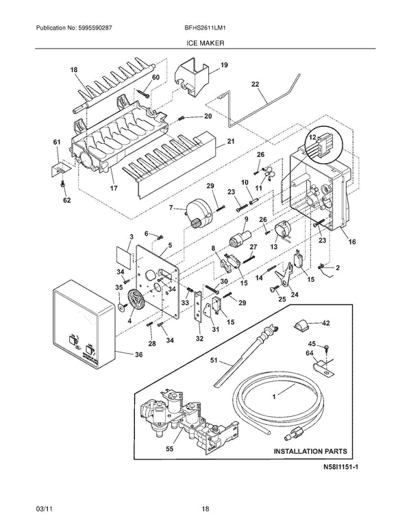 Frigidaire Refrigerator & Freezer Water Inlet Valves 242252702 (OEM) Refrigerator & Freezer Frigidaire