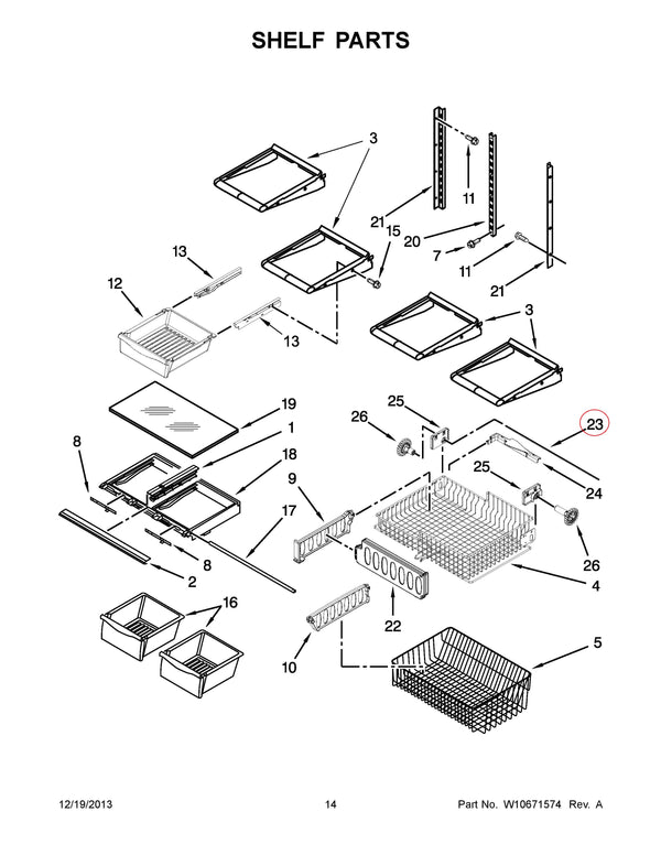 Whirlpool Refrigerator & Freezer Rails W10802339 (OEM) Refrigerator & Freezer Whirlpool
