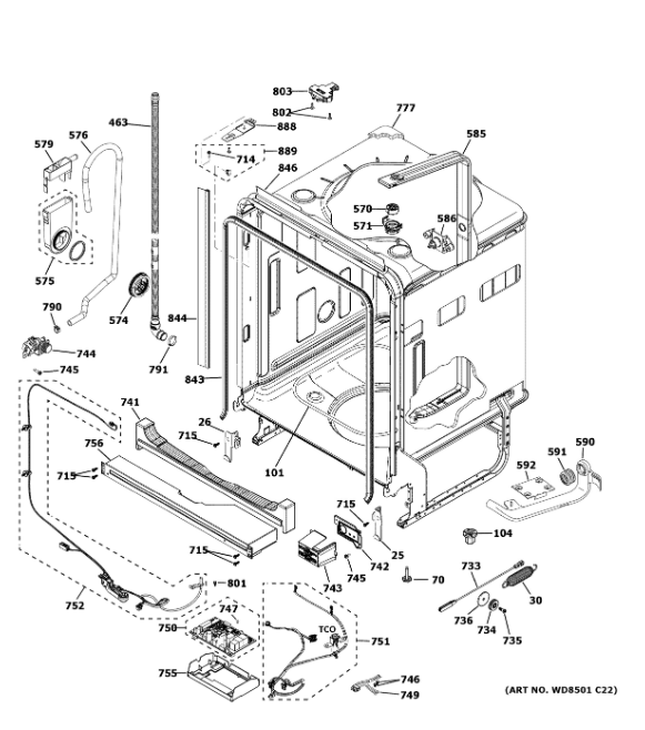 GE Dishwasher Misc. Parts WD12X25680 (OEM) Dishwasher GE