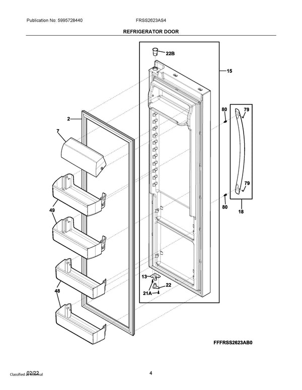 Electrolux Refrigerator & Freezer Door Bins 5304526888 (OEM) Refrigerator & Freezer Electrolux