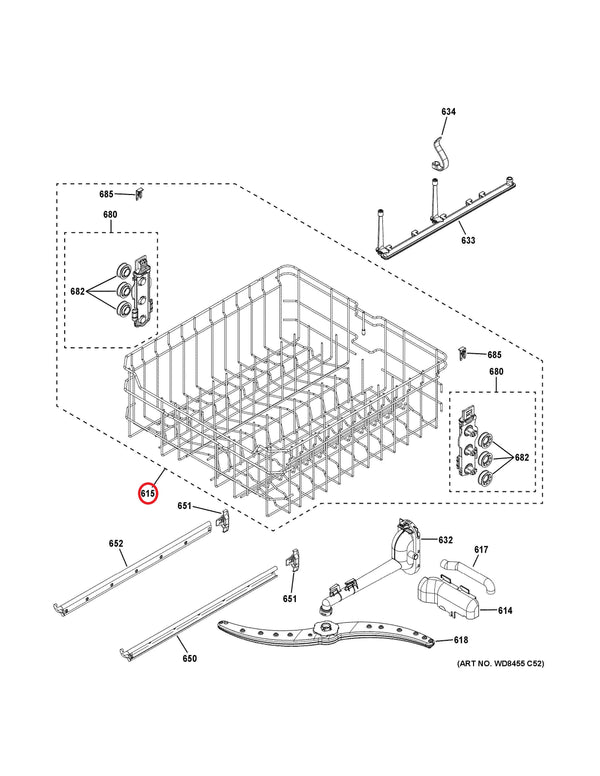 GE Dishwasher Racks WD28X26105 (OEM) Dishwasher GE