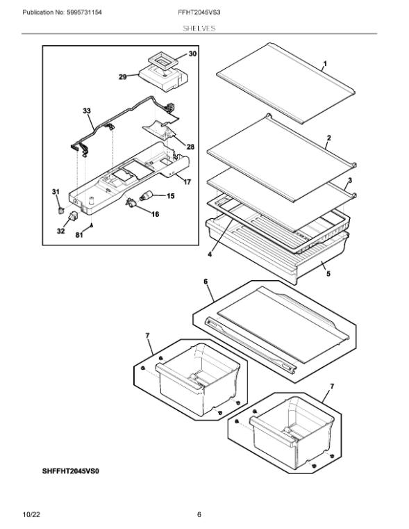 Frigidaire Refrigerator & Freezer Shelves 5304534027 (OEM) Refrigerator & Freezer Frigidaire