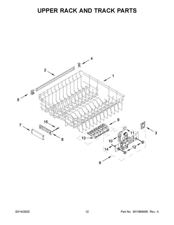 Whirlpool Dishwasher Racks W11545307 (OEM) Dishwasher Whirlpool