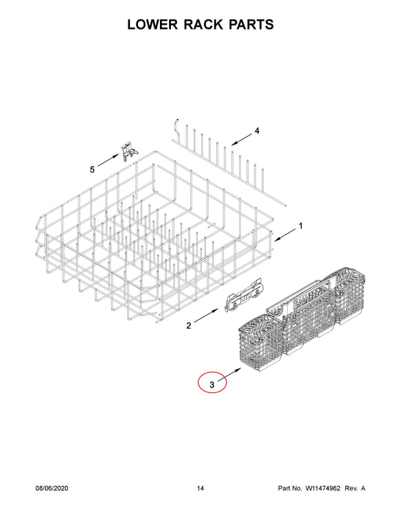 Whirlpool Dishwasher Silverware Baskets W11221877 (OEM) Dishwasher Whirlpool