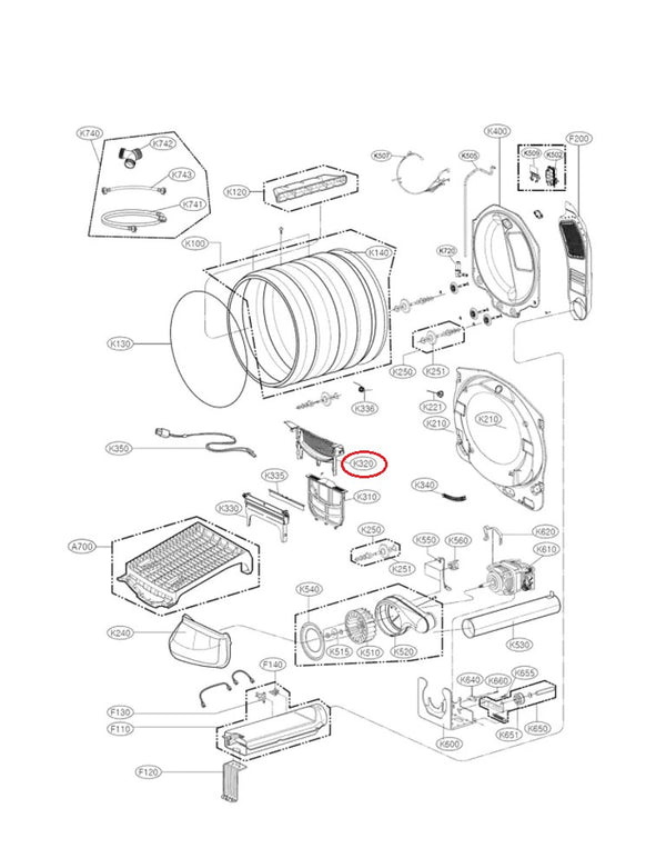 LG Dryer Lint Screens MEA62770801 (OEM) Dryer LG