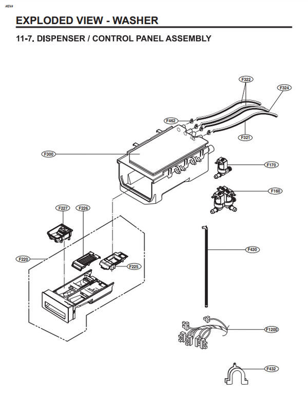 LG Washer Dispenser Parts ACZ74070513 (OEM) Washer LG