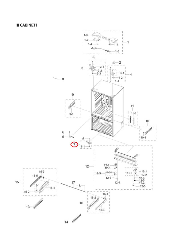Samsung Refrigerator & Freezer Hinges DA82-01243A (OEM) Refrigerator & Freezer Samsung