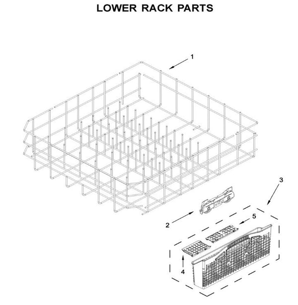 Whirlpool Dishwasher Racks W10525641 (OEM) Dishwasher Whirlpool