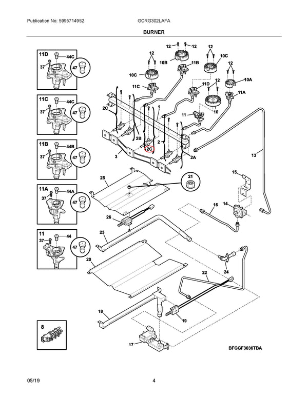 Frigidaire Range Valves 5304506548 (OEM) Range Frigidaire