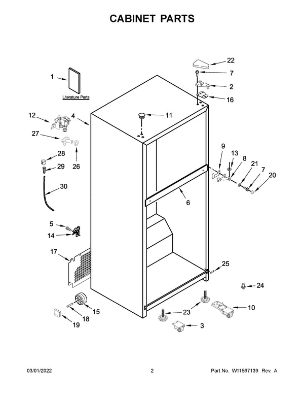 Whirlpool Refrigerator & Freezer Misc. Parts W11292468 (OEM) Refrigerator & Freezer Whirlpool