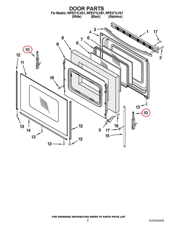 Whirlpool Range Hinges WPW10299224 (OEM) Range Whirlpool