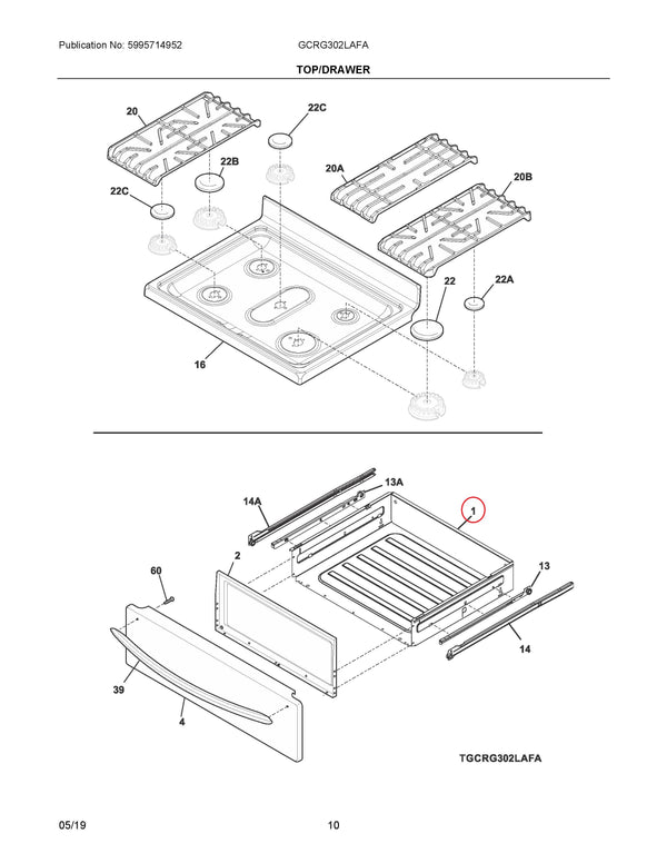 Frigidaire Range Drawers 316408706 (OEM) Range Frigidaire